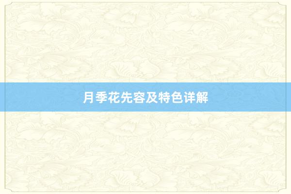 月季花先容及特色详解