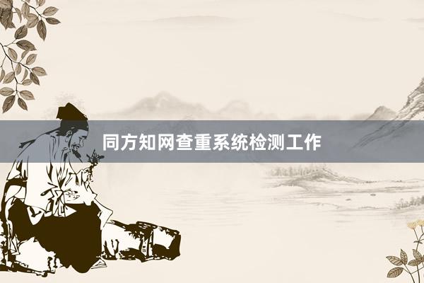 同方知网查重系统检测工作